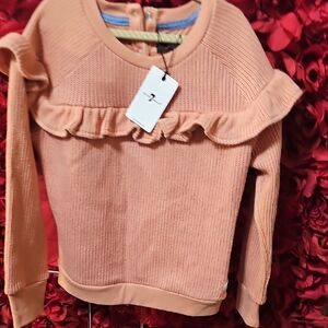 7 For All Mankind NWT Peach Ruffle Sweater Size 6X